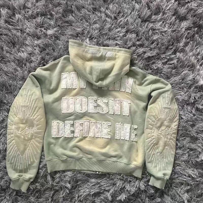 Mens 3D Printed Cropped Hooded Zip-Up Sweatshirt Loose Fit Casual Long Sleeve Pullover Winter