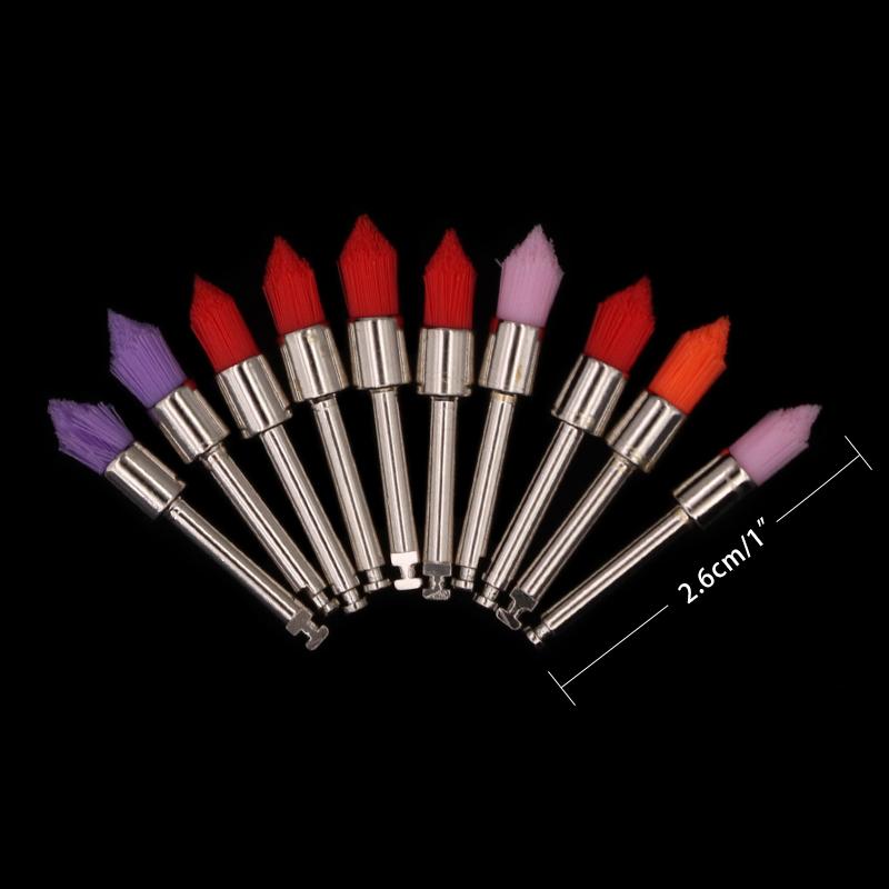 100Pcs/Box Dental Nylon Polishing Brushes Bowl Shape Colorful Dental Prophy Brush Prophylaxis Brush For Contra-Angle Handpiece