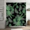 Green Tropical Leaf Print Shower Curtain Waterproof Decorative Bathroom Hanging Cloth 72 X 84 Inch (Black White Green)
