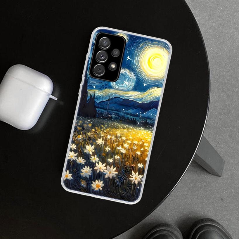 Starry Night Van Gogh Art Phone Case Cover for Samsung Galaxy A12 A22 A32 A52 A72 A02S A51 A50S A31 A20S A10S Note 20 Ultra 10 P