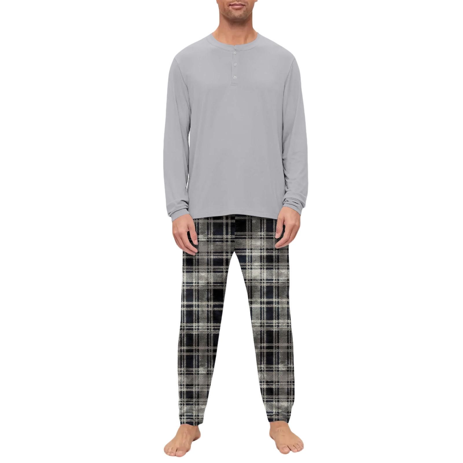 

Мужской пижамный комплект, с длинным рукавом и длинными брюками, двухпредметный комплект L
