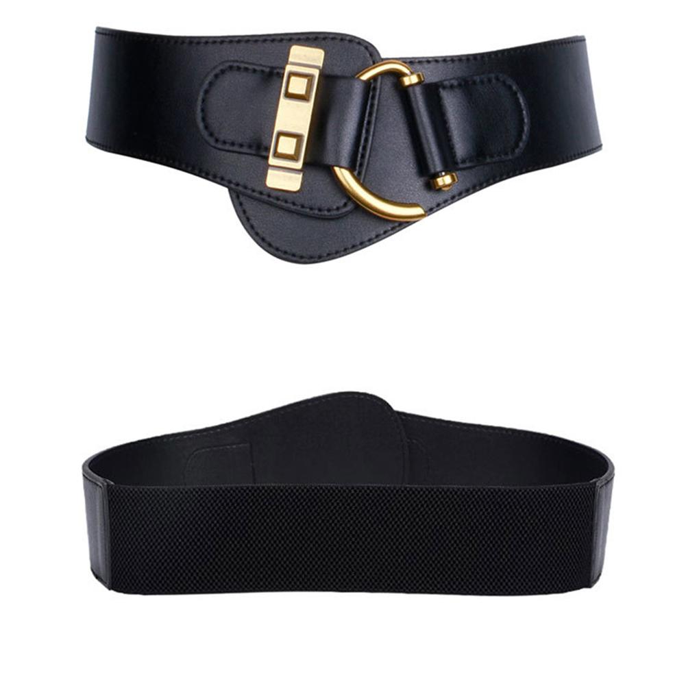 Gold Buckle Waist Belts For Women Pure-Color Leather Clothes Belt Adjustables Soft Belt For Girl Female Clothes Decoration