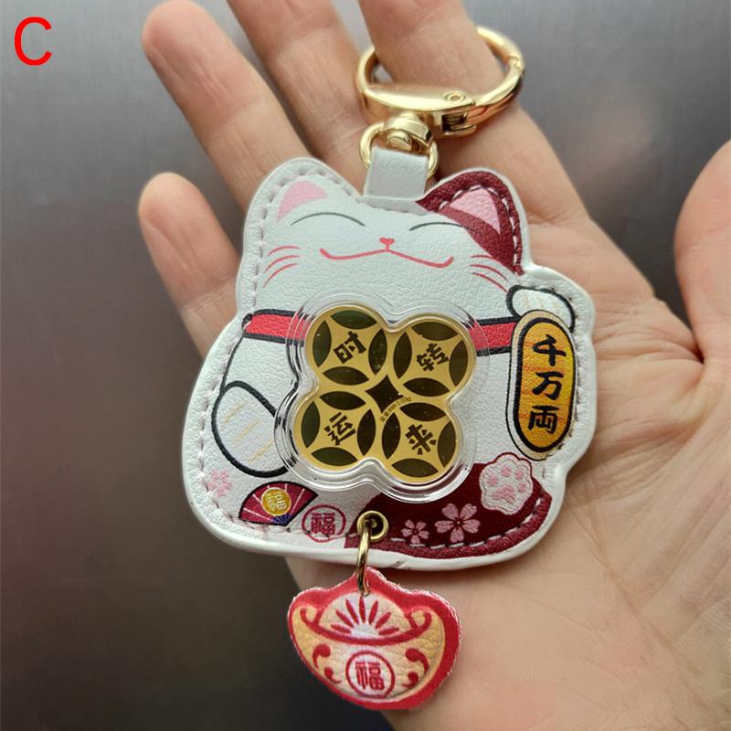 Maneki Neko Car Keychain Lucky Cat Car Backpack Keyring Best Friend Charms Pendant Couple Gift Keychain