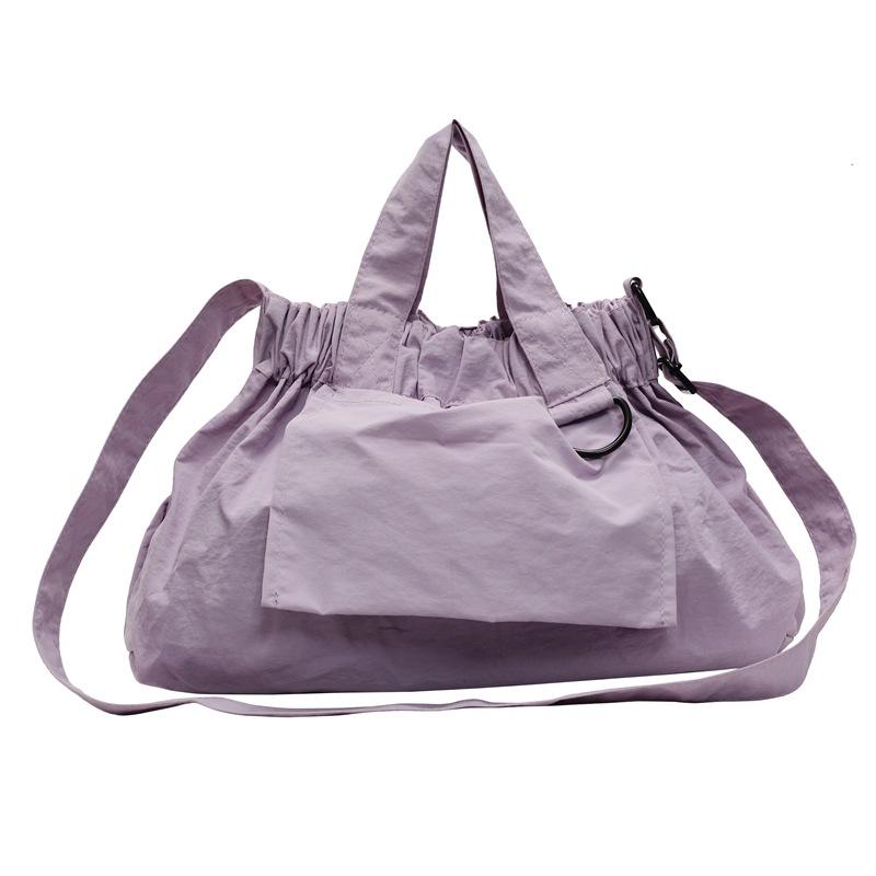 Canvas Portable One Shoulder Crossbody Dumpling Bag New Solid Color Foldable Shopping Bag Crossbody One Shoulder Bag