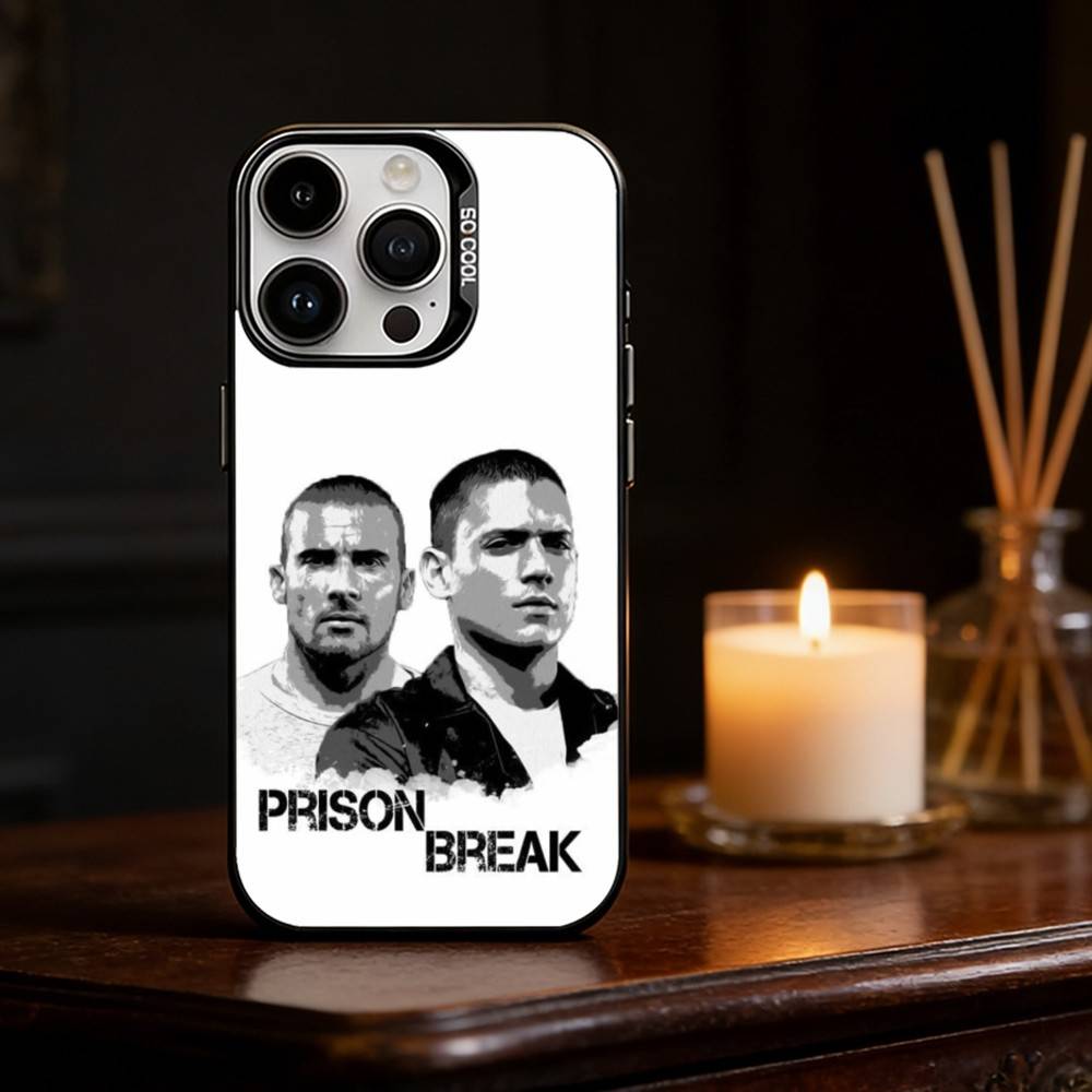 P-Prison Break Phone Case For iPhone 17 16 15 14 13 12 11 Pro Max Plus Silver Matte Black Cover