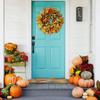 Halloween Autumn Artificial Plant Wreath Home Decoration Faux Flower Door Hanging Photography Props (Bagged, 1 wreath)