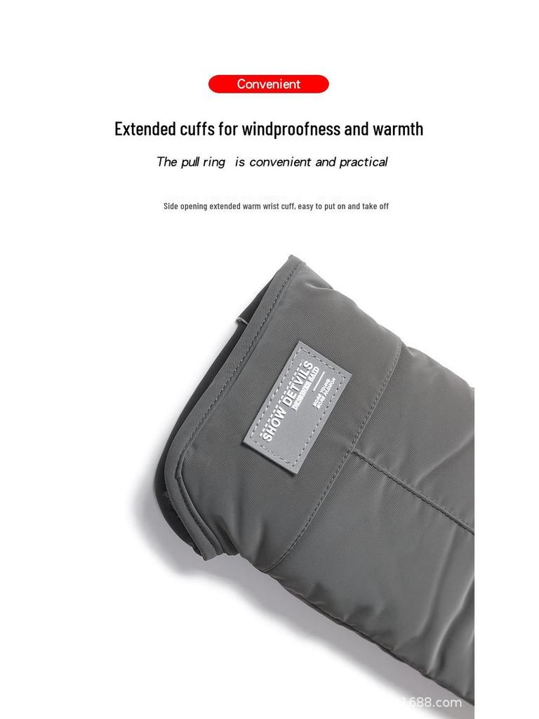 Men's Thick Fleece-Lined Windproof Winter Gloves for Cycling and Motorcycling