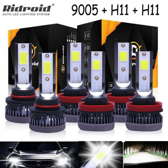 For Toyota Highlander 2014- LED Headlight + Fog Light Bulbs Combo Kit 6000K