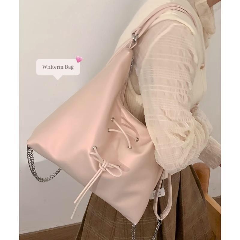 Ballett Schleife Rucksack Tasche Damen Trendige Mode Preppy Stil Rucksack Große Kapazität Tragetasche für Damen