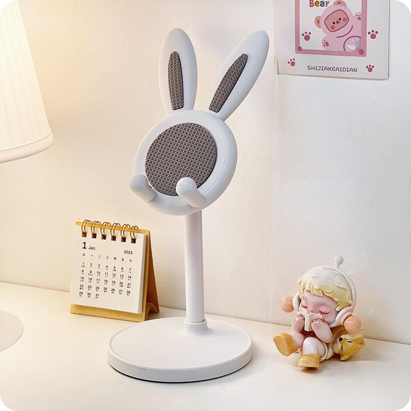 Pink Cartoon Little Rabbit Desktop Mobile Phone Stand Tablet Computer Stand Adjustable Telescopic Lift Student Lazy Person Stand