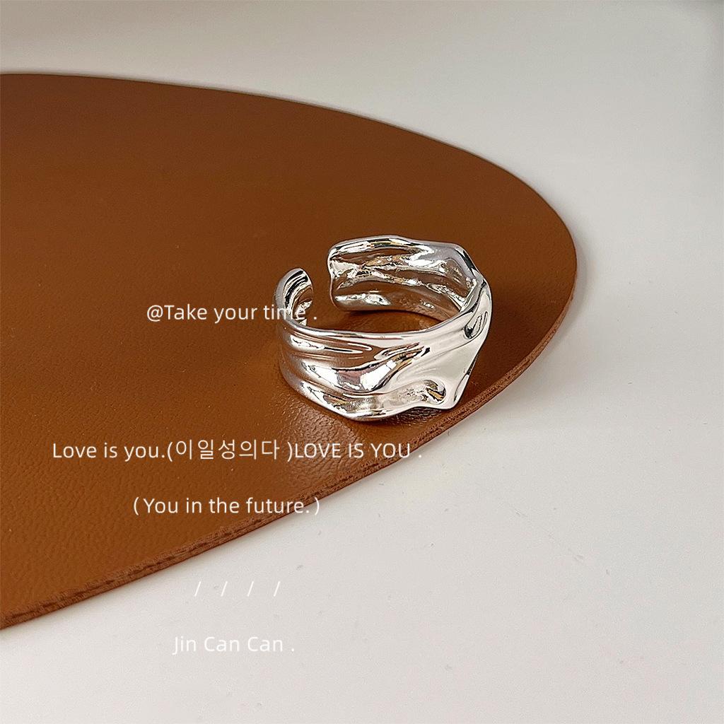 Texture~ Opening Adjustable Personality Ring, Index Finger Ring Ring Jewelry adjustable opening