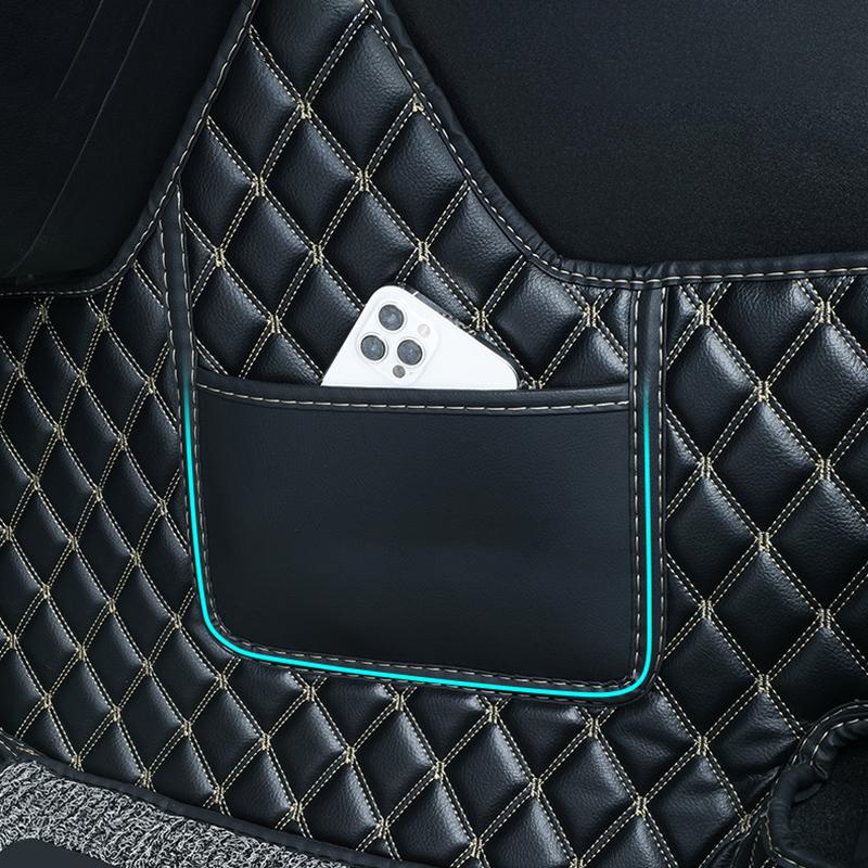 PU-Leder-Auto-Bodenmatte Innenteppiche Fußpolster Matten Abdeckung Zubehör für Toyota Highlander XU70 2020 2021 2022 2023 Hybrid