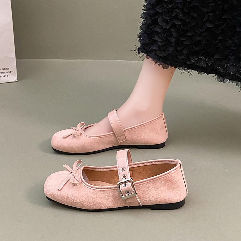 

Весна 2025 новые туфли-балетки с квадратным носком в милом прохладном стиле, с заклепками, бантом и скрытой платформой 40 розовый