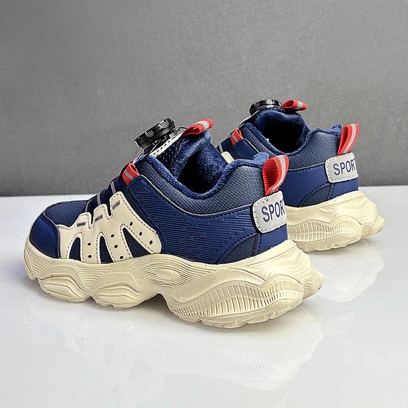 Warm Plush Outdoor Sneakers Kids Big Size 39 Non-slip Childrens Sports Sneakers  Fashion Original Winter Shoes Trainers for Boys