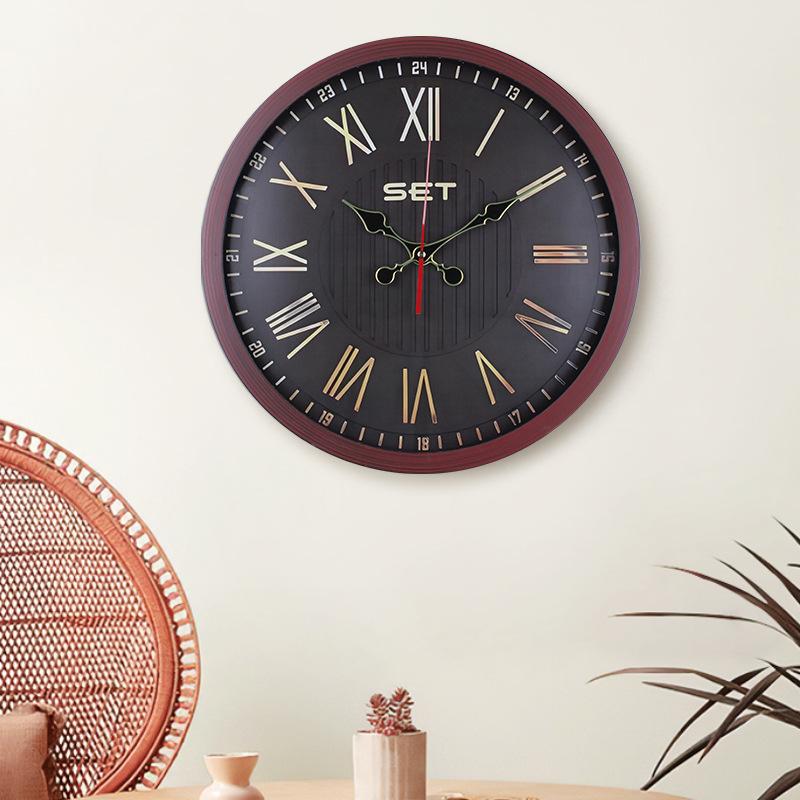 Youdaoplaceholder0 Holzmaserung Kunststoff Wanduhr, Schlafzimmer Kreative Wohnzimmer Wanddekoration, Quarz Uhr, Stille Uhr