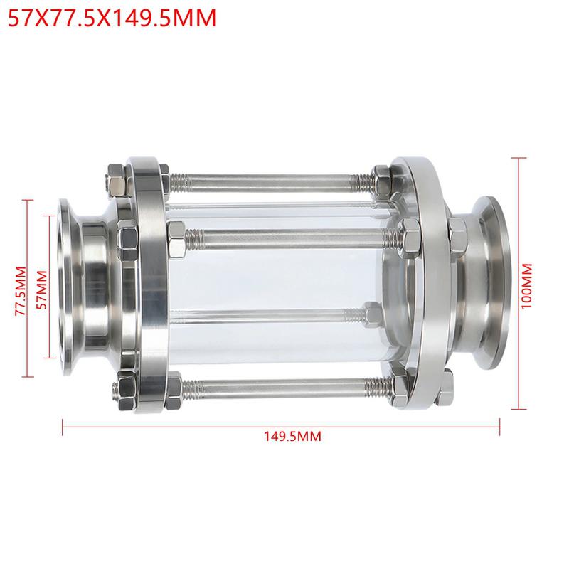 Inline-Schauglas 304 Edelstahl Mit Tri Clamp Anschluss Sanitär-Durchflussschauglas Durchflussrohr Außendurchmesser 19MM-89MM Tri Clamp Typ