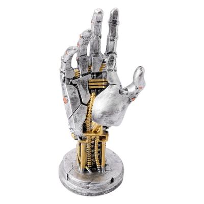 Cyberpunk Robot Hand Ornaments,Creative Mechanical Palm Ornament, Game Controller Holder,Desktop Ornaments, Art Home Decor Craft
