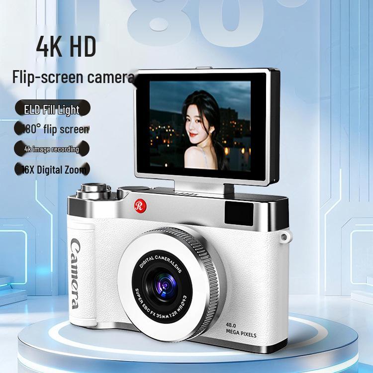 2026 Retro 4K HD Flip Screen Mirrorless Digital Camera for Students & Travel