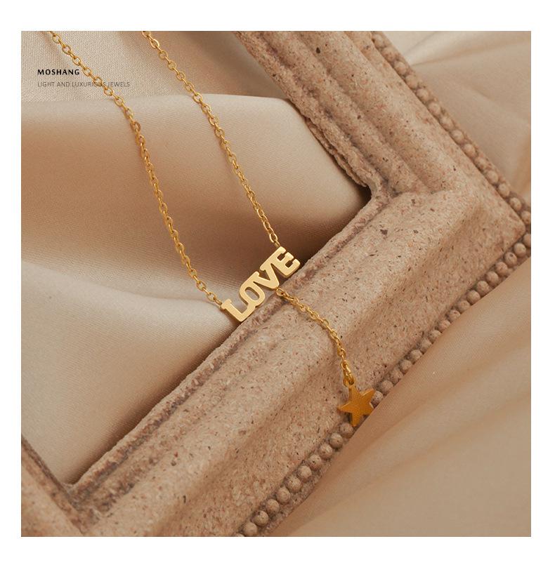 Japanese & Korean Love Tassel Star Necklace - Titanium Steel Clavicle Chain for Women
