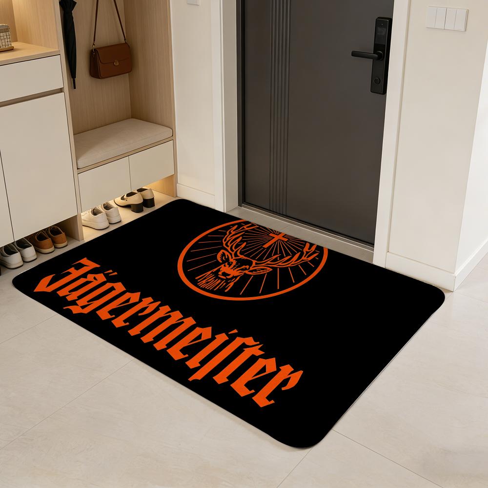 

алкоголь J-Jaegermeister Килимок для підлоги Фланелевий килимок для дверей Нековзкий Вбираючий Праний Кімнатний домашній килим 60x90cm