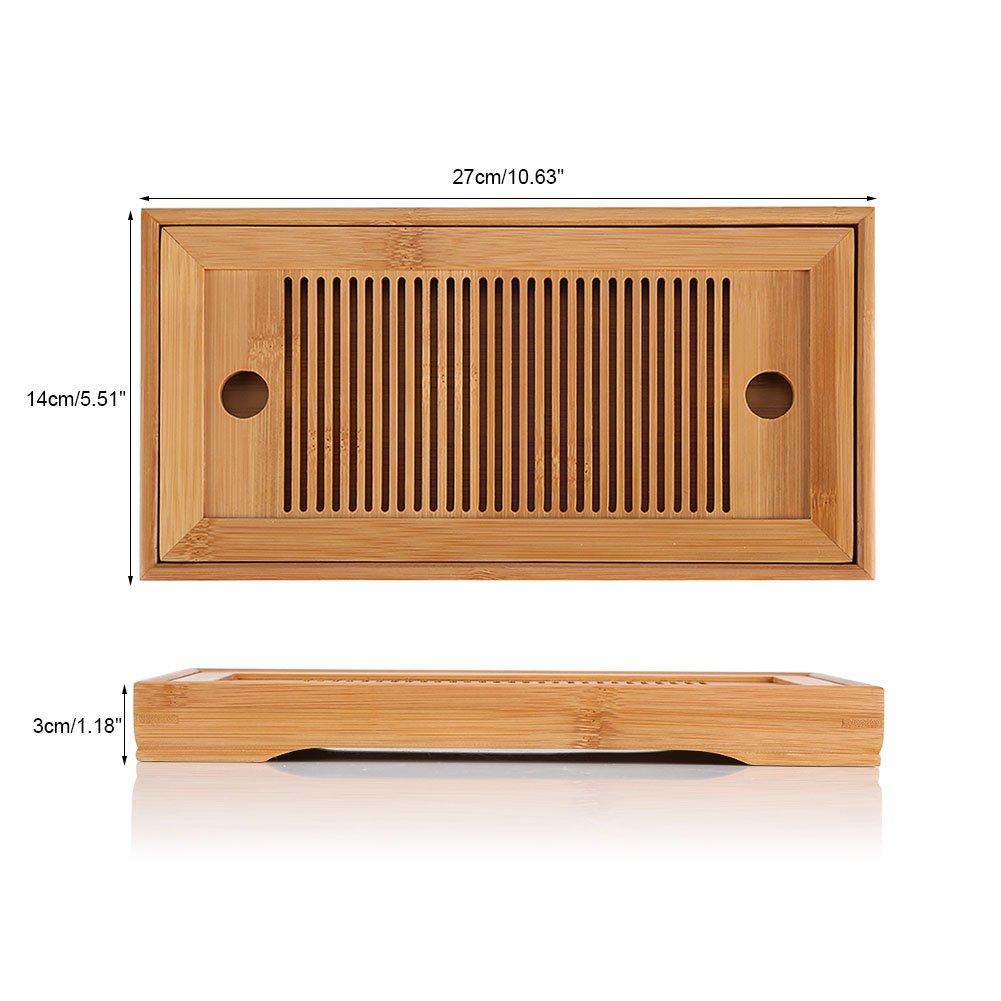 Acogedor Tea Tea Made of Stylish Tea Water Storage 27 14 3cm Tray, Plate, Board, Bamboo, Utensils, Type,