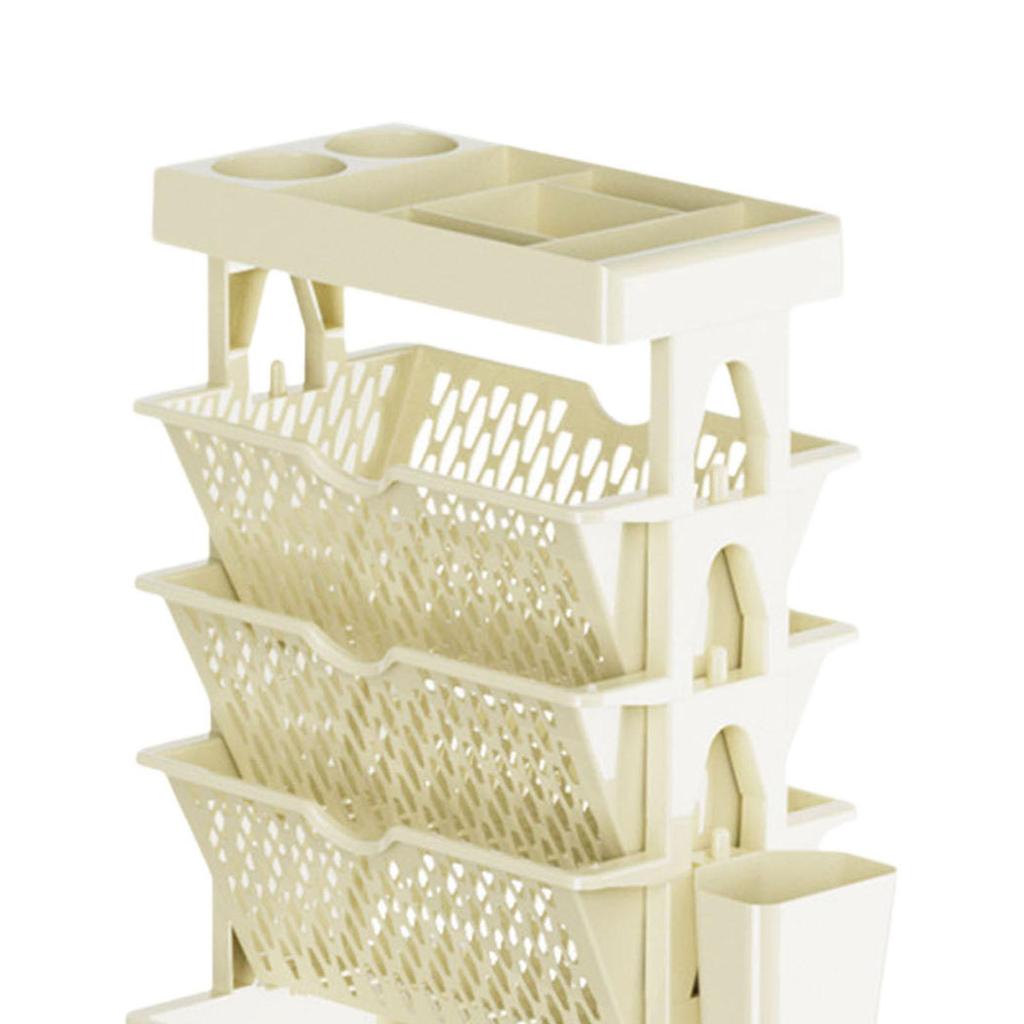 Mobile Bookshelf Cart Storage Trolley on Wheel Multipurpose Rolling Bookcase