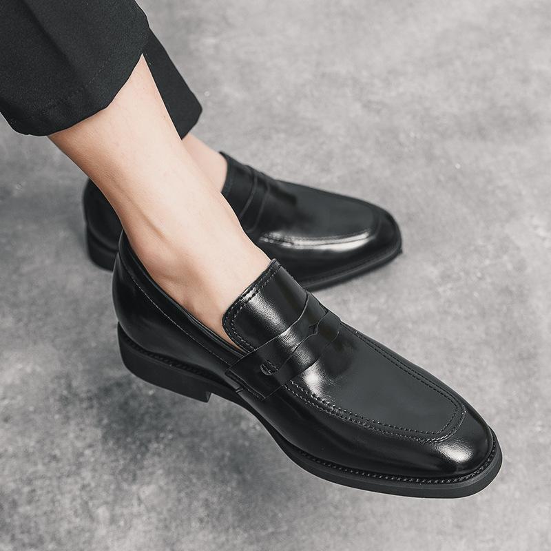 

2025 autumn new leather shoes men s casual one-pedal British business dress large size foot leather shoes 45