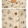 Spring Yuanbao Collar Floral Print Double Layer Gauze Cotton Shirt - Women's Loose Cotton Linen Style