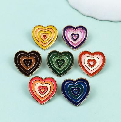 Versatile Cartoon Heart Brooch - Colorful Alloy Badge for Clothing & Bags
