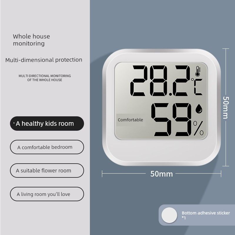 

Thermometer for Indoor Use, Accurate Baby Room Temperature and Humidity Meter, Wall-Mounted Room Hygrometer, Digital Display Meter, High Precision Trial Model [White] Size 5Cm*5Cm [5-Year Warranty]