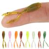 10pcs 36mm 0.3g Soft Fishing Lure Twin Tail Silicone Artificial Bait Wobbler Worm Lures Fluorescent Fishing Tackle for Ocean Sea