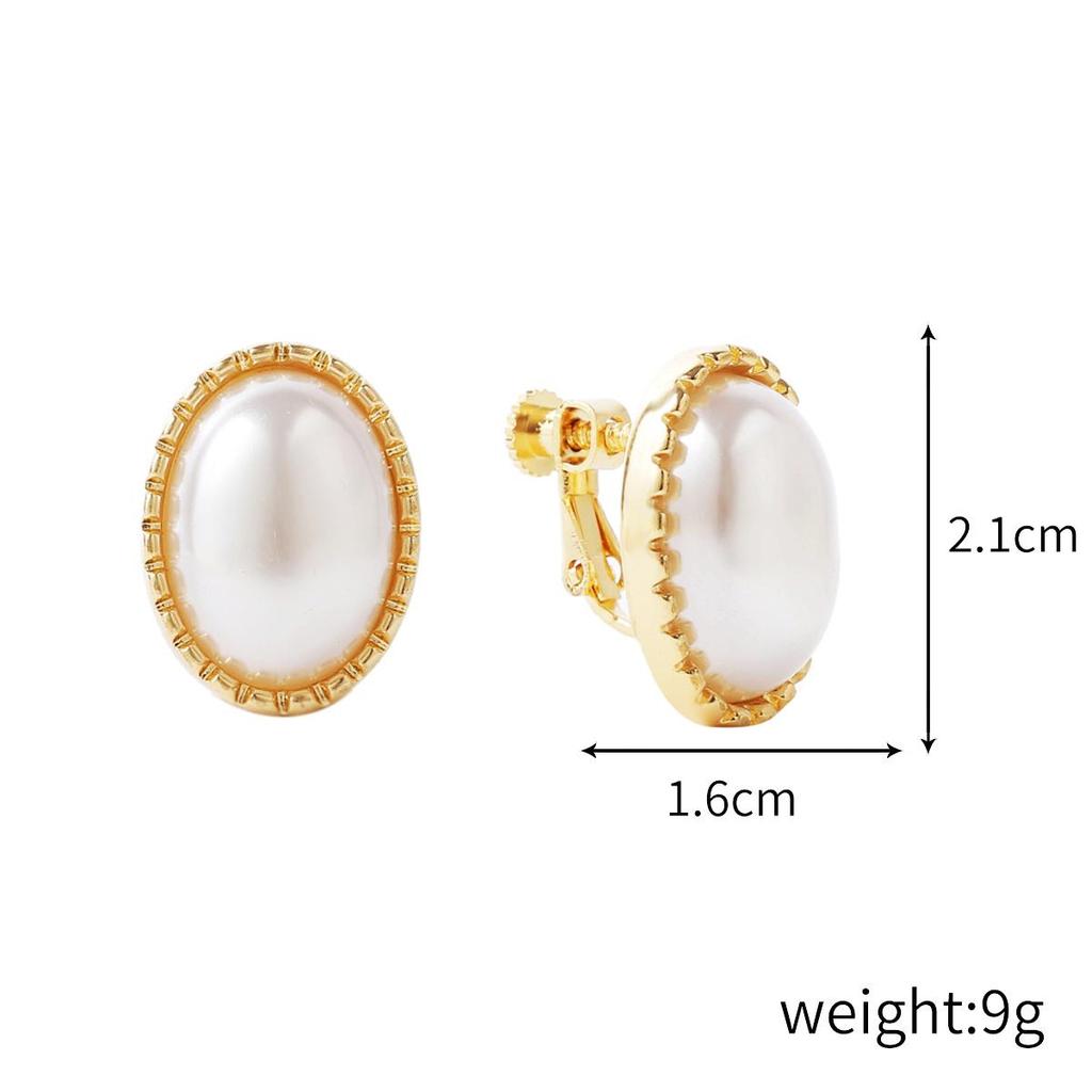 Baroque Pearl Clip-On Earrings for Women Without Pierced Ears