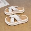 Stepping on shit feeling thick-bottomed cool slippers women's outer wear summer 2025 new Chinese style with skirt one-word drag pregnant women sandals