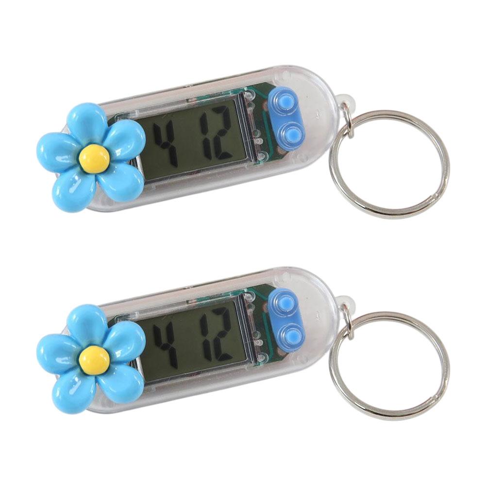 

Cartoon Digital Electronic Watch Cute Keychain Transparent Plastic Watch Mini Silent Small Stopwatch Portable Student Gift Present Tools синий