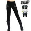 Womens Motorcycle Riding Pants With Built-in Protective Padding Winter All-Season Stretch Denim Style Biker Trousers