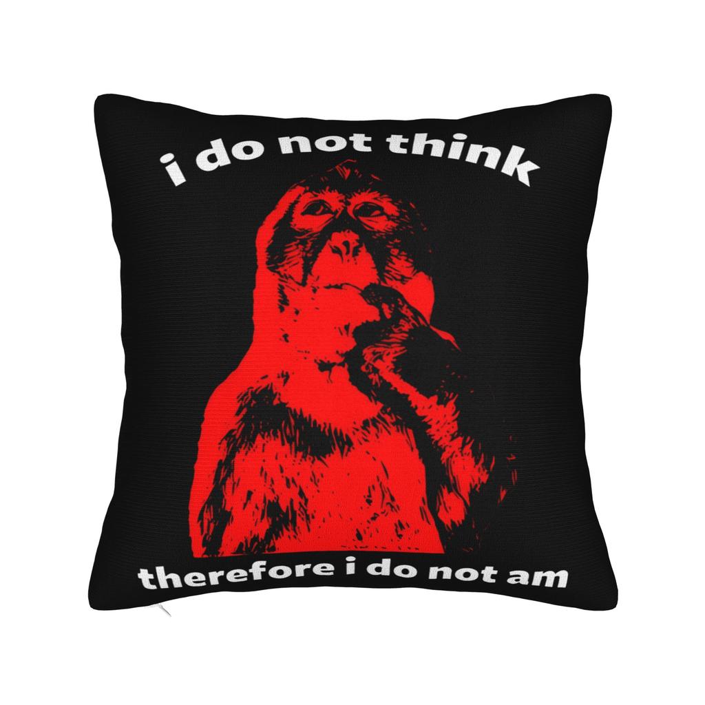 Federa per Cuscino Meme Scimmia Pensierosa Morbido Poliestere Copricuscino Copertina Cuscino Regalo per la Casa con Cerniera 18''