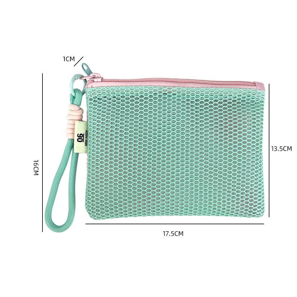 Mesh Mesh Cosmetic Bag Portable Large Capacity Mesh Toiletry Storage Pouch Multifunctional Zipper Mesh Pencil Case
