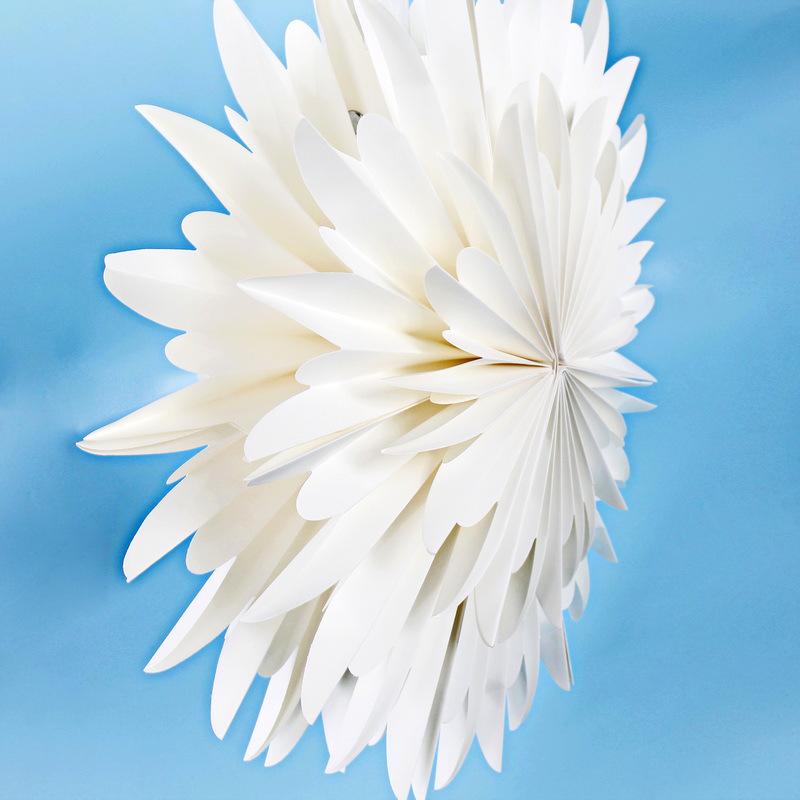 3D Weißer Papier Schneeflocken Fächer Schmuck für Hochzeiten, Geburtstage & Babypartys