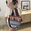 Böhmische Strandtasche mit Fransen, großem Fassungsvermögen, für den Urlaub, Retro, vielseitig und schlicht, Einzelschultertasche