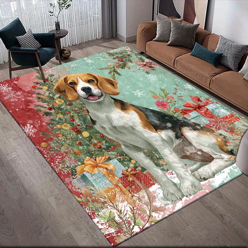 Christmas Dog Home Sofa Decoration for Living Room & Bedroom, Non‑Slip Play Flannel Floor Mat for Game Room