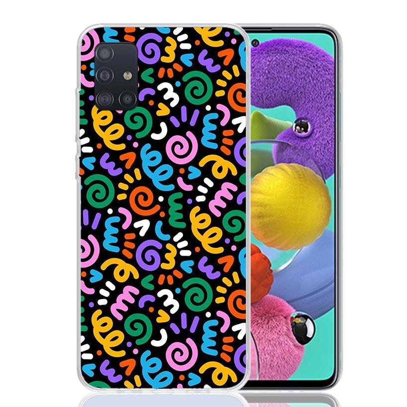 Simple Pattern Graffiti Phone Case for Samsung Galaxy A52 A51 A50S A12 A22 A32 A72 A10S A30S A31 A71 Note 20 Ultra 10 Plus S10 G