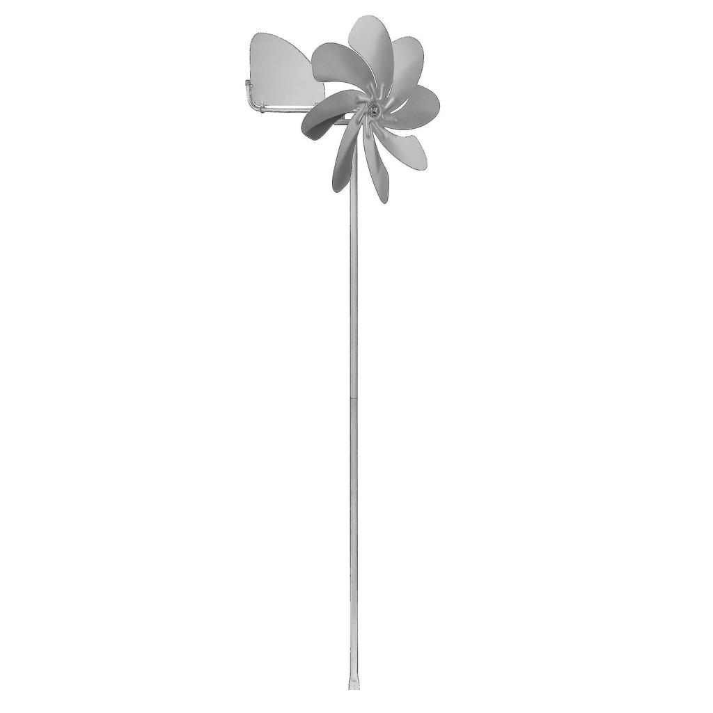 Windmill Made of Stainless Steel (28cm Rotor Diameter), Ball Bearing, with Wind Vane (360 Rotatable) - Jue