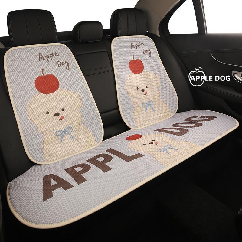 Cute Apple Dog Cartoon Women's Car Seat Cushion Universal Four Seasons Breathable Comfortable Seat Covers