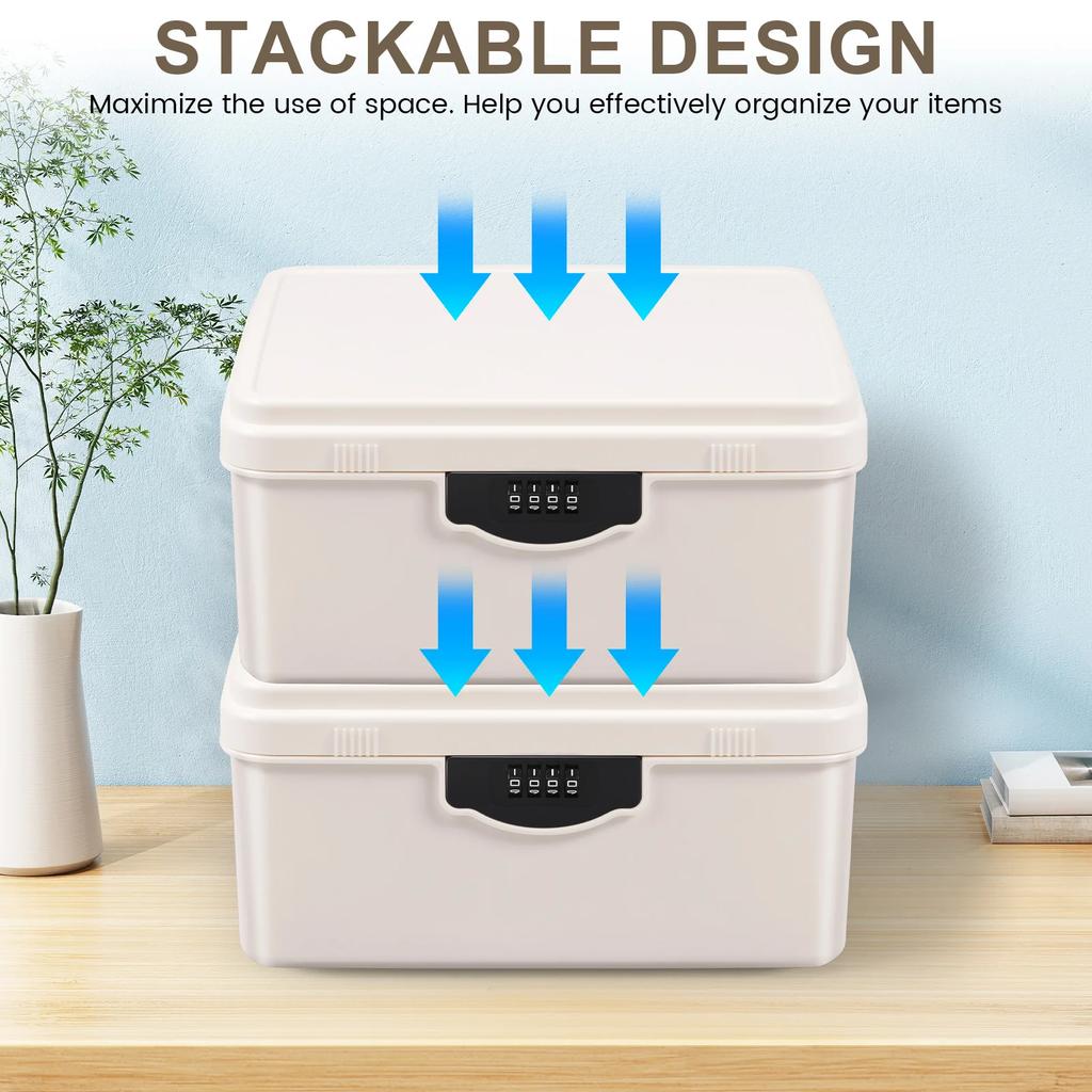 Boîte Forte Serrure à Mot de Passe Numérique Organisateur Portable en Plastique Boîte de Rangement Sécurité Vie Privée Argent Bijoux Ménage avec Plateau