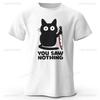 Funny Cat Printed Basic Crew Neck High Quality Cotton TShirt Breathable Round Neck Short Sleeve Tee Unisex Fit for Men Women