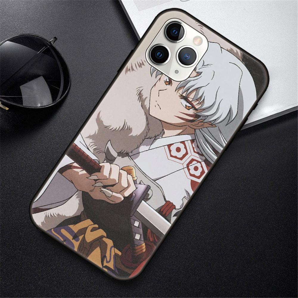 Phone Case For IPhone 12 Mini 11 Pro XR X MAX SE XS 5 6 S 7 8 E Plus 13 Black Cover Funda Fashion Waterproof Tpu Bumper Inuyasha