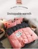 Weishang Thickened Crystal Velvet Four-Piece Set: Solid Flannel Duvet Cover & Warm Bed Sheet