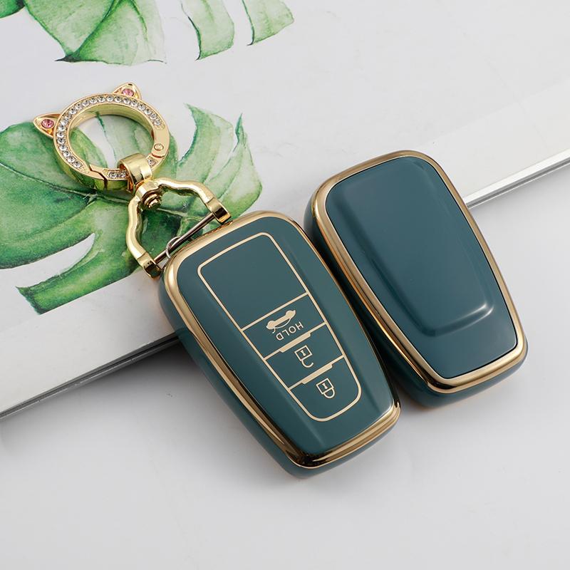 TPU 2 3 Buttons Car Key Fob Cover Case Holder Shell for Toyota Rav4 2021 Hybryd Camry 70 2020 Prado Corolla Sedan 2019 Keychains
