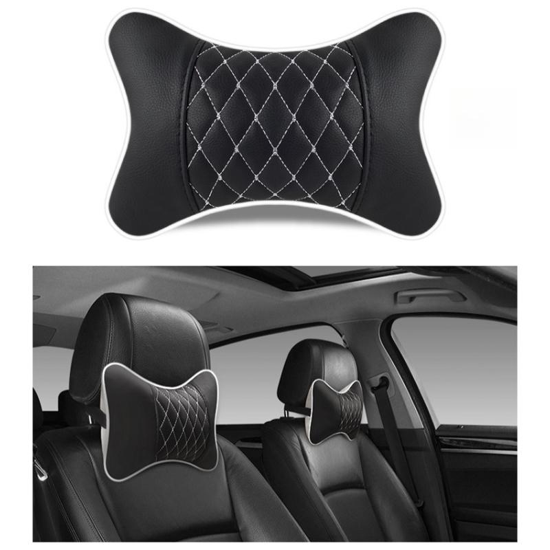28x20x10cm Ergonomic Car Headrest Lumbar Support PP Cotton Neck Waist Protection Car Seat Cushion High Rebound Fixed Head Pillow Automotive Supplies