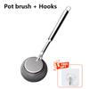 Stainless Steel Pot Brush Kitchen Special Pot Washing Steel Wool Ball Brush Long Handle Dish Cleaning Brush Pot Brush Magic Tool